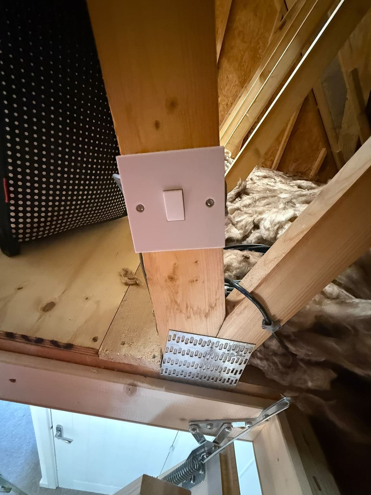 Loft light switch fitted just inside the hatch